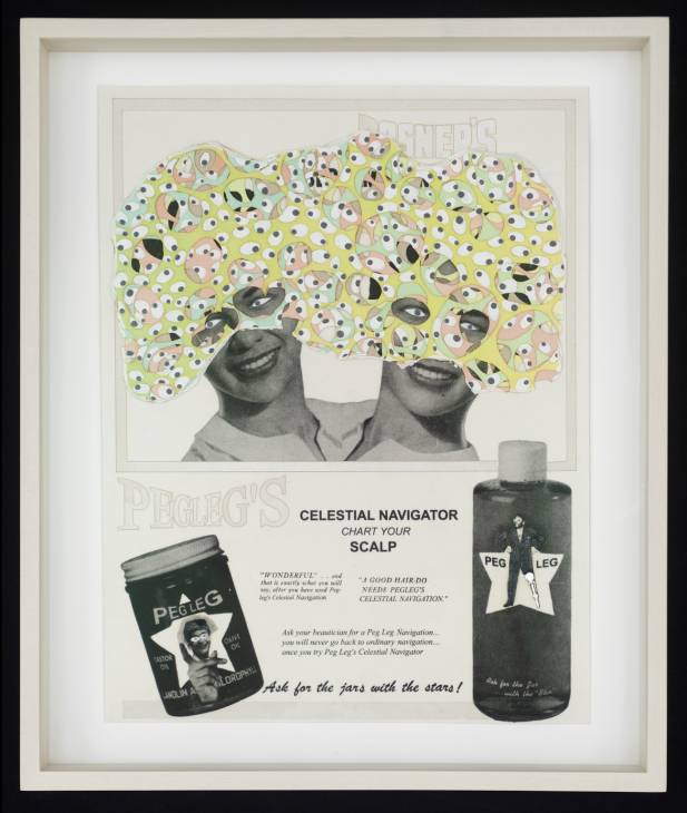 Ellen Gallagher, 'DeLuxe' (2004-5) 60 works on paper, etching, screenprint, lithograph with plasticine, velvet, toy eyeballs and coconut oil. © Ellen Gallagher