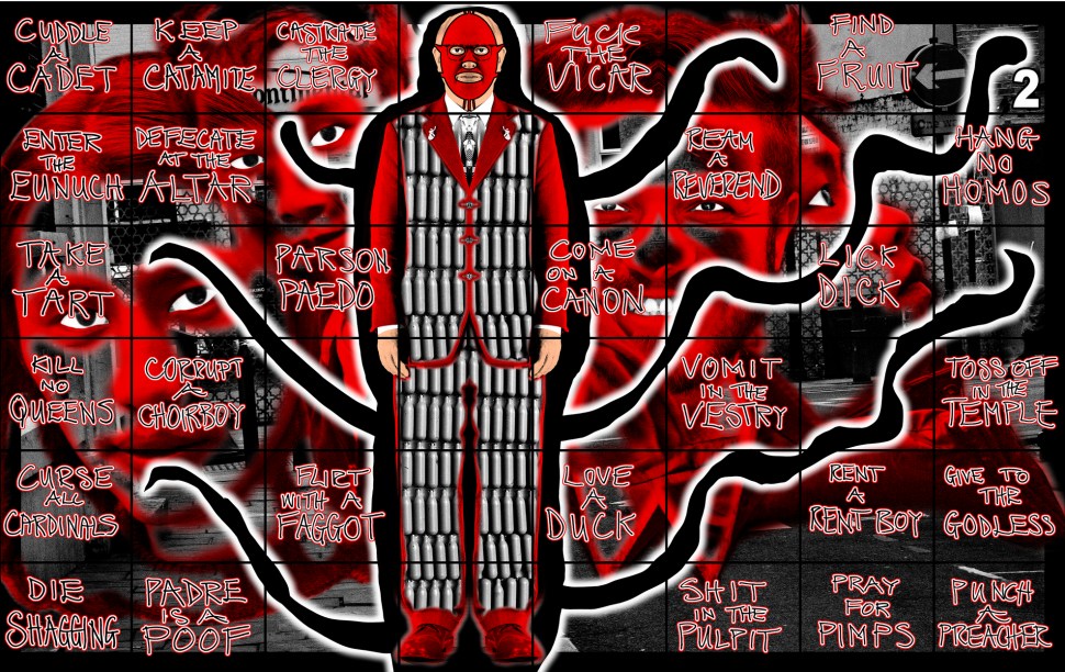 Gilbert and George, part of the triptych SCAPEGOATING, 2013 © 2013 